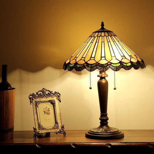 Dark Bronze Tiffany Style Victorian Design Classic 2 Light Table Lamp