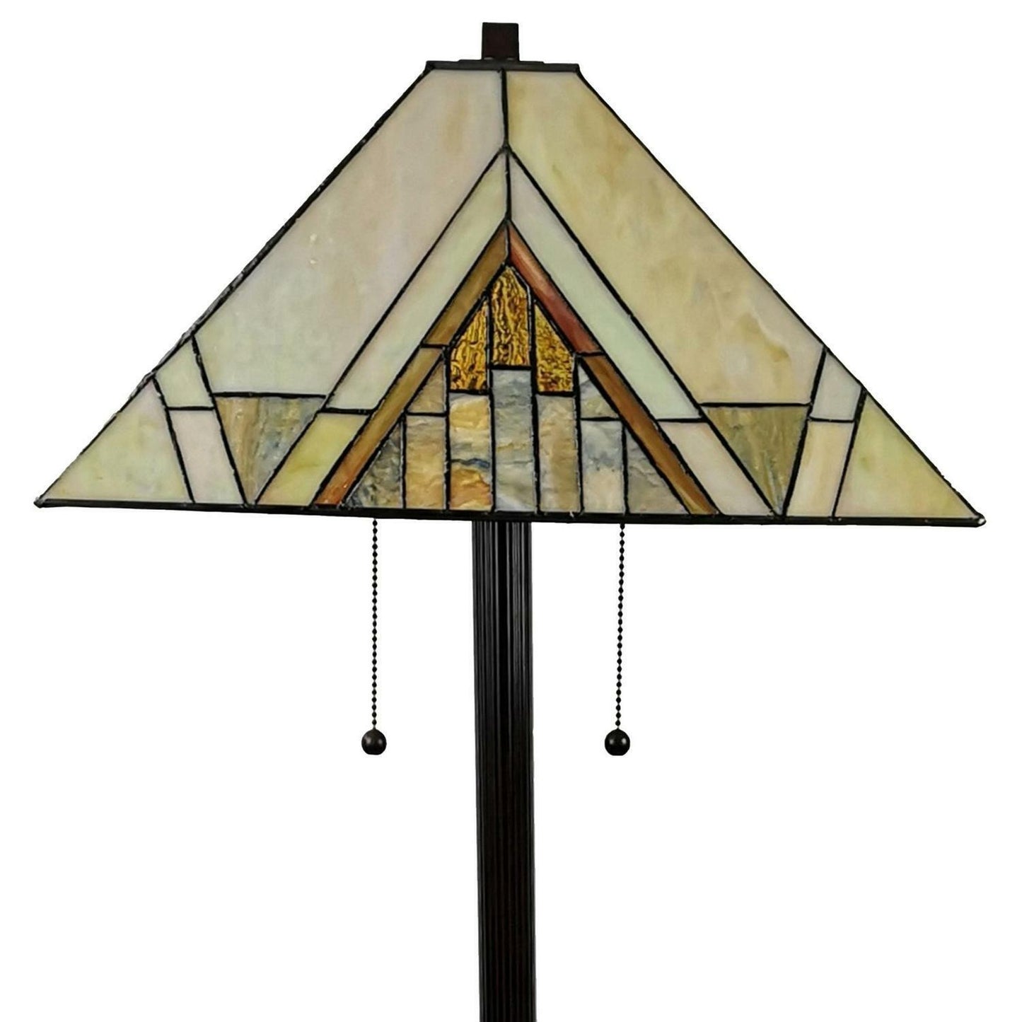 Pyramid Stained Glass Shade Tiffany Style Mission Standing Floor Lamp 62in