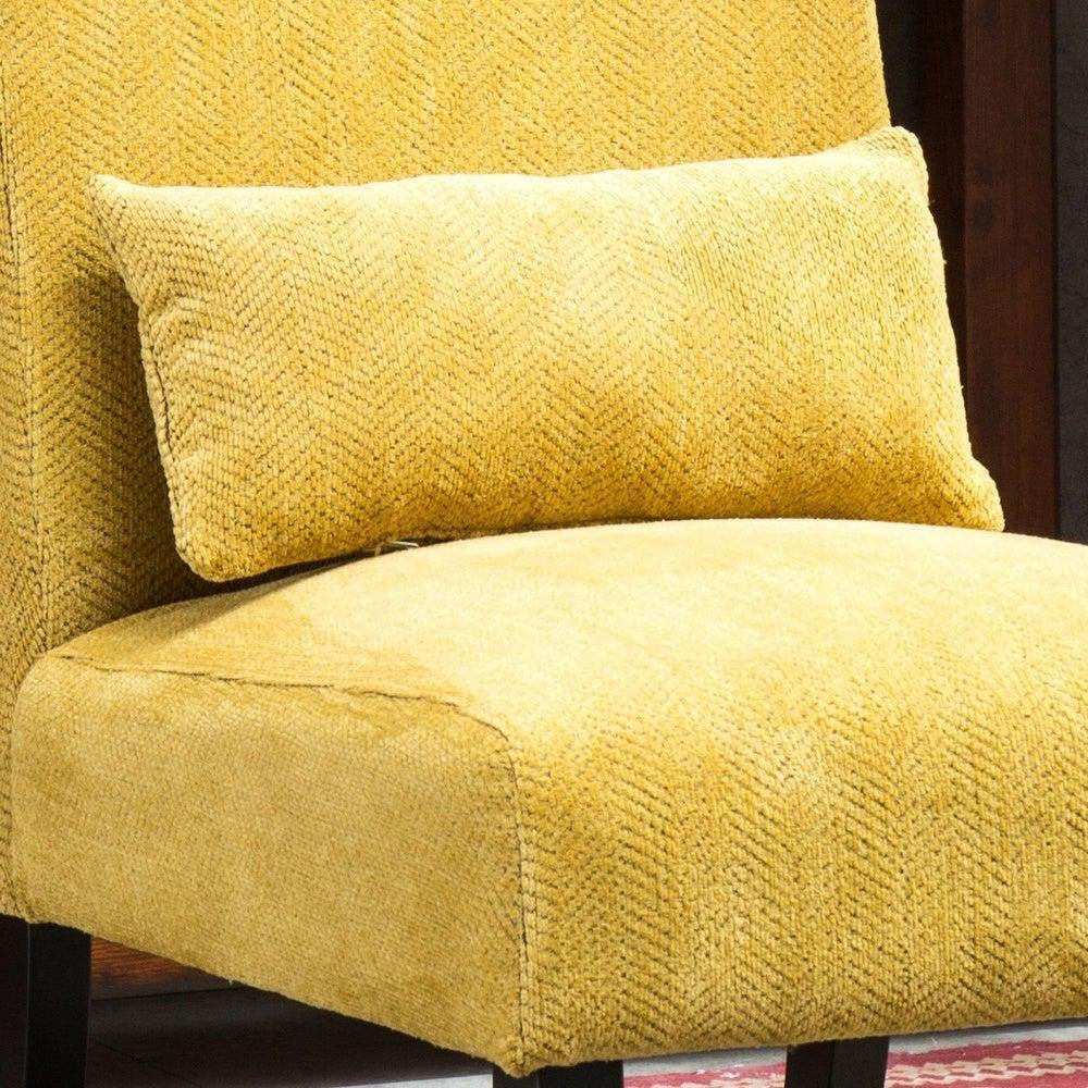 Yellow Chenille Fabric Accent Chair w/Matching Pillow - Livingroom, Bedroom