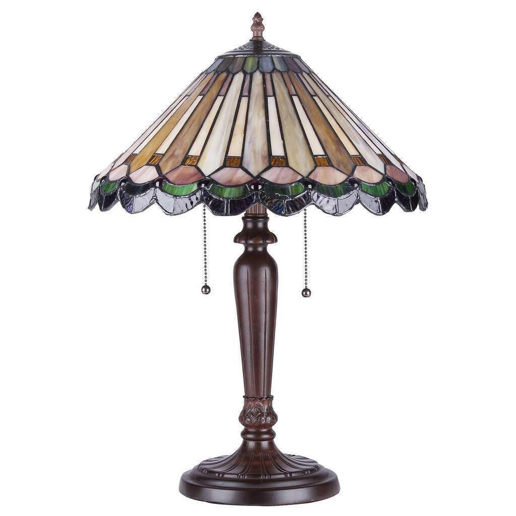 Dark Bronze Tiffany Style Victorian Design Classic 2 Light Table Lamp