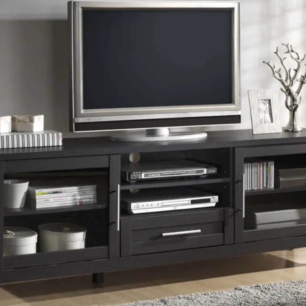 Espresso Finish TV Stand Entertainment Media Center 71in