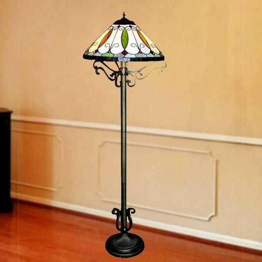 Tiffany Style Stained Glass Victorian Theme Floor Lamp Accent Lamp