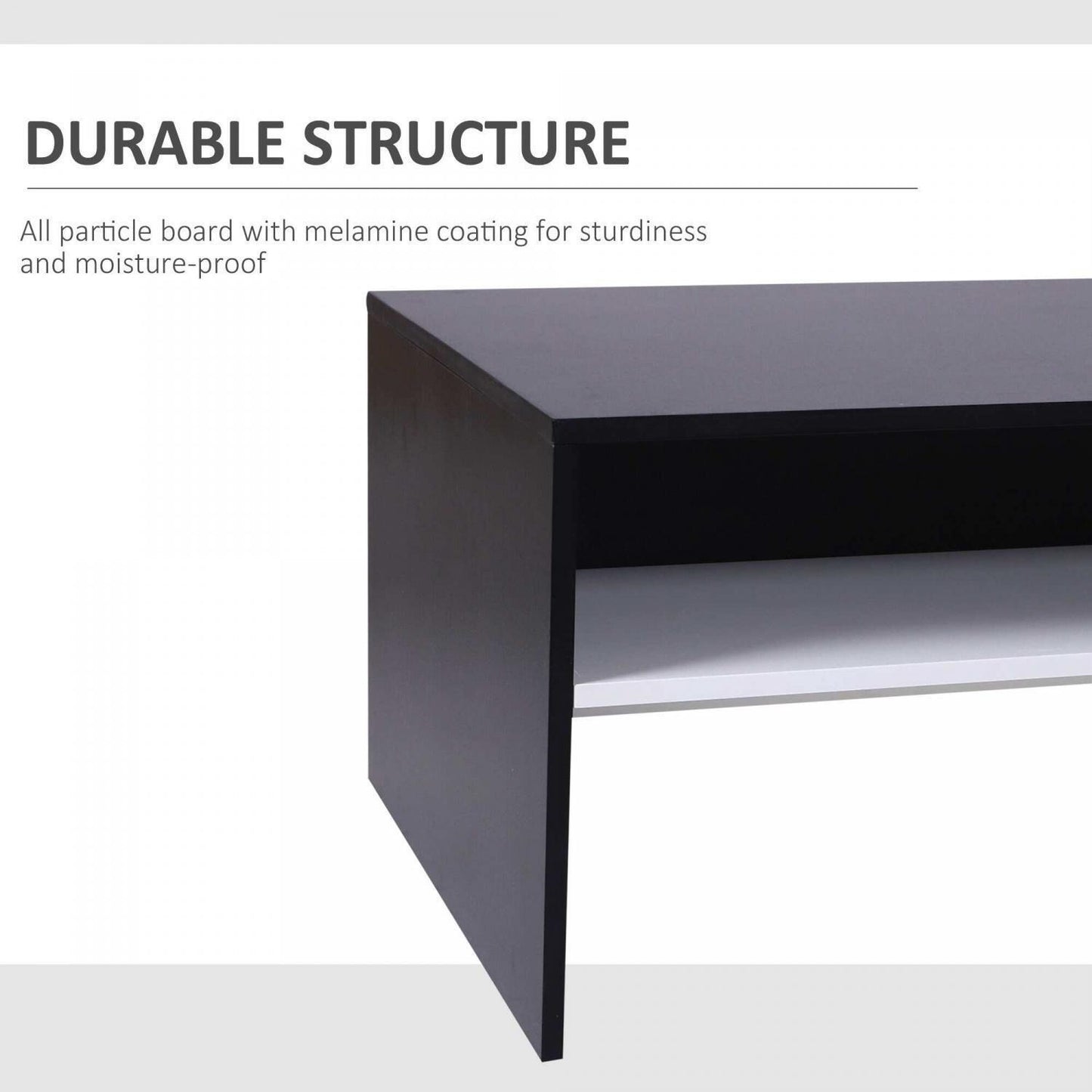 Modern Black and White 2-tier Coffee Table Sitting Table