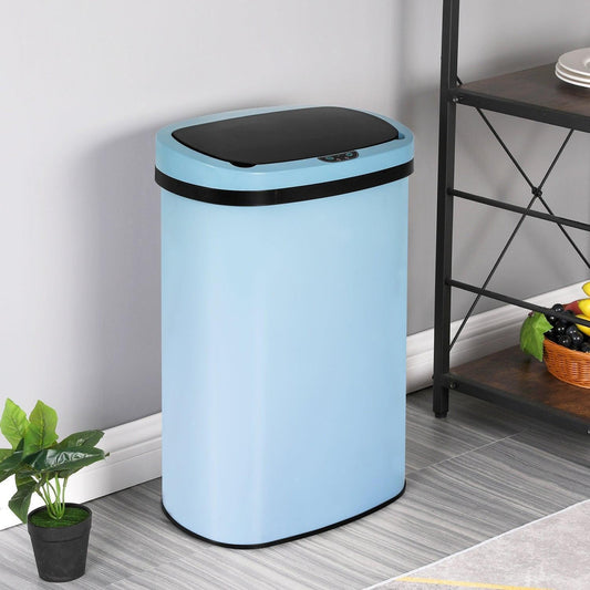 Auto Sensor Touchless Trash Can Kitchen Garbage Bin 50L/13G Stainless - in Blue
