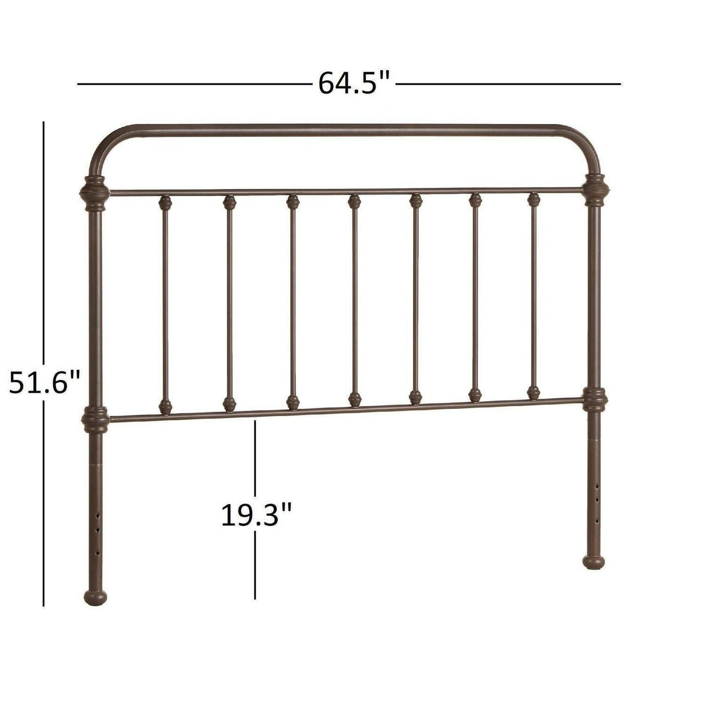 KING SZ Dark Bronze Finish Classic Country Style Metal Bed