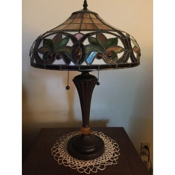 Tiffany Style Stained Glass Sunrise Table Lamp Accent Reading Lamp - 2 Light