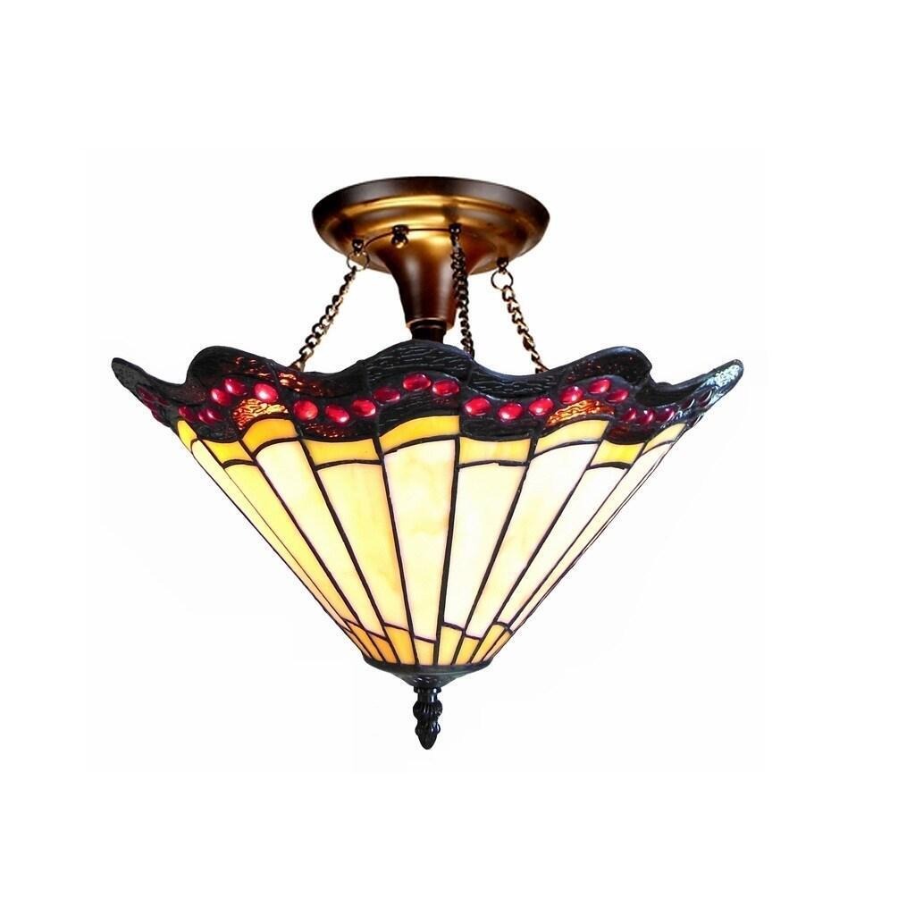 Tiffany Style Stained Glass Pendant Ceiling Light Design Bronze Finish