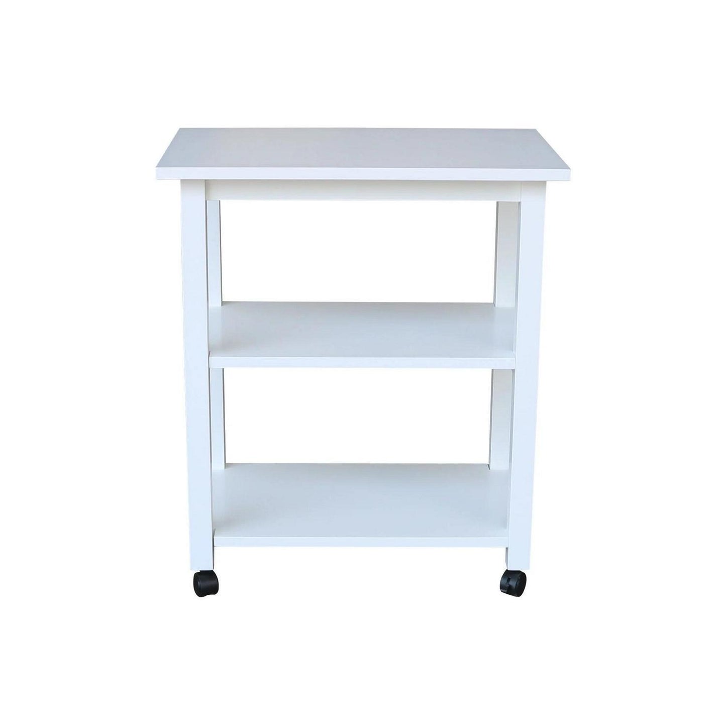 Solid Hardwood Kitchen Service Cart Tea Cart White Finish