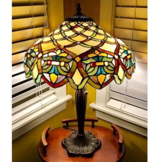 Stained Glass Table Lamp Tiffany Style Baroque