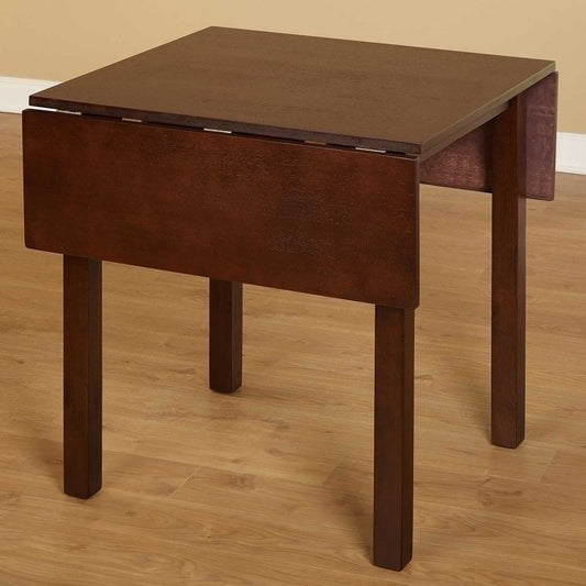 Walnut Finished Wood Dropleaf Table Kitchen Dinette 27x27in