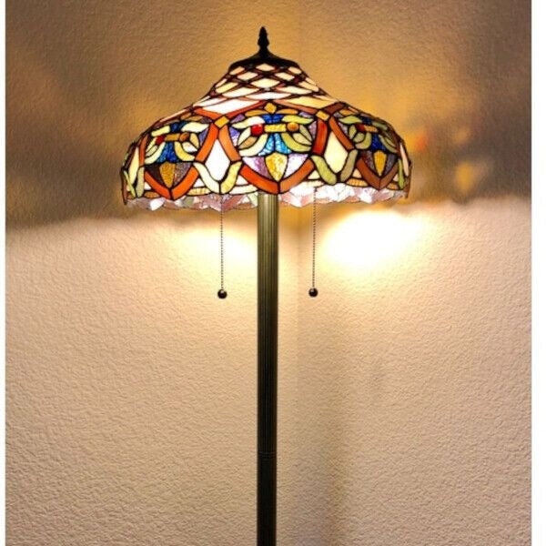 Tiffany Style Baroque Theme Stained Glass Floor Lamp