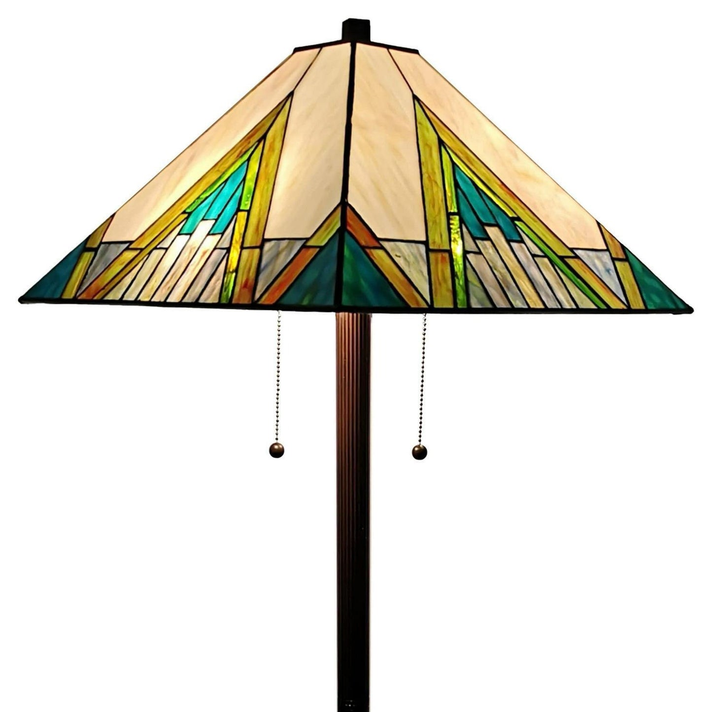 Stained Glass Mission Floor Lamp 60-inch Tiffany Style Aztec Mission Floor Lamp