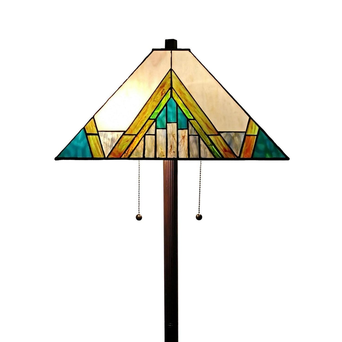 Stained Glass Mission Floor Lamp 60-inch Tiffany Style Aztec Mission Floor Lamp