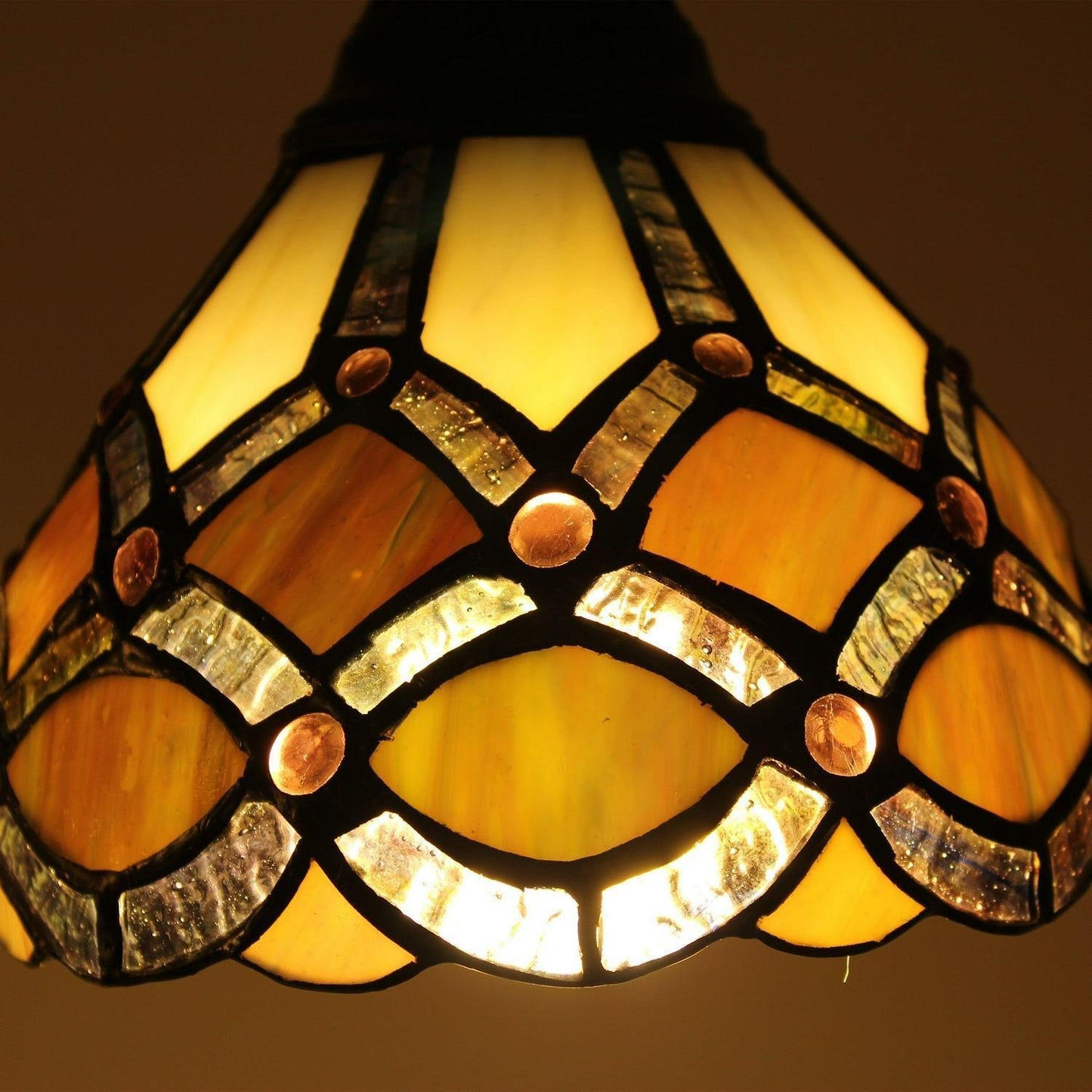 Ornate Tiffany Style Victorian Design 3-Light Stained Glass Ceiling Light