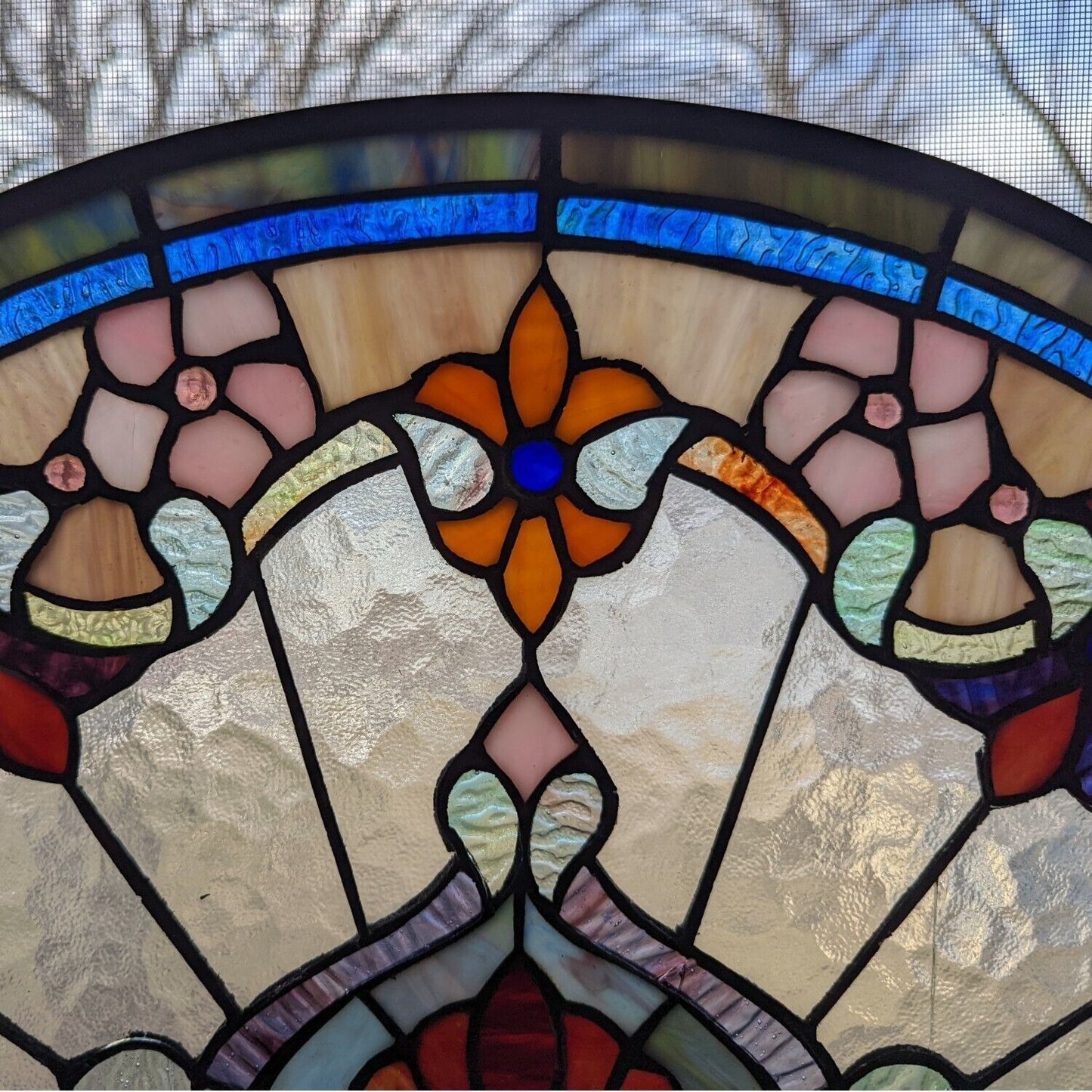 Beautiful Multicolor Stained Glass Suncatcher Window Panel 13x24