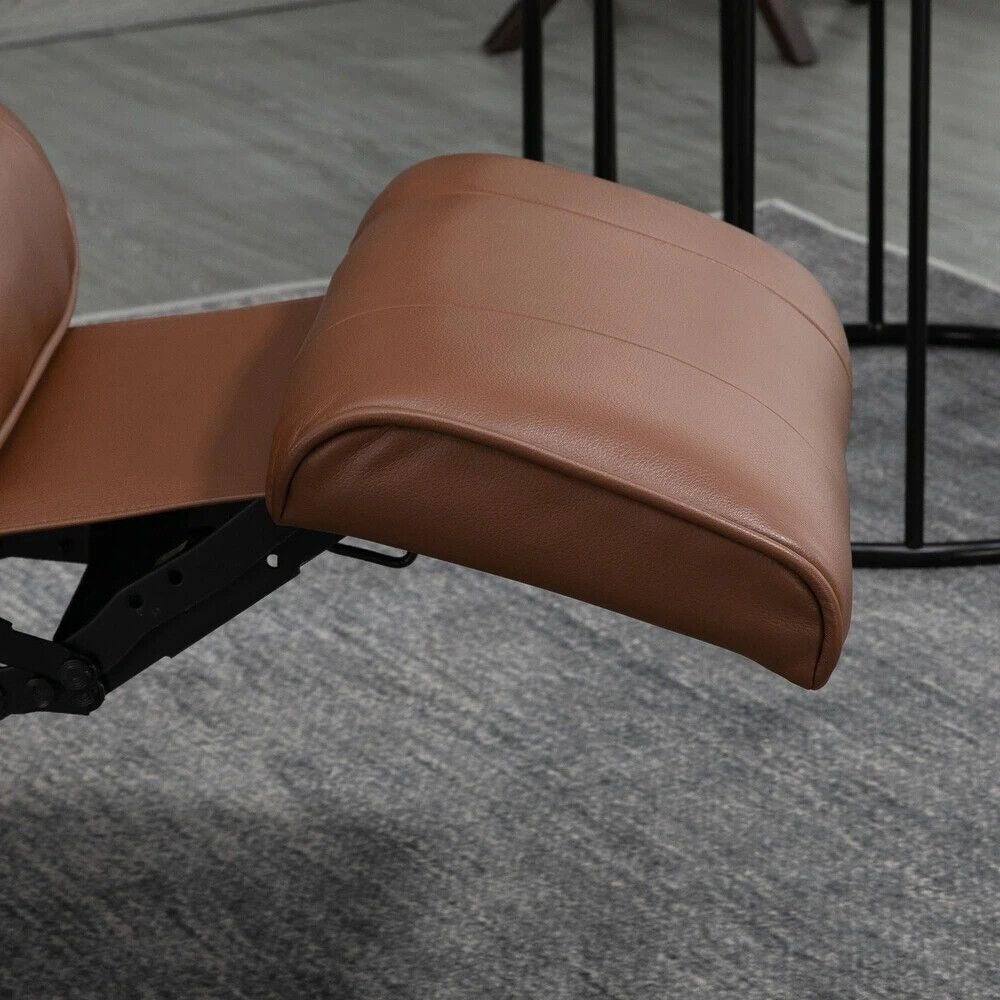 Brown Recliner Chair with Ottoman Footrest and Vibration Massage