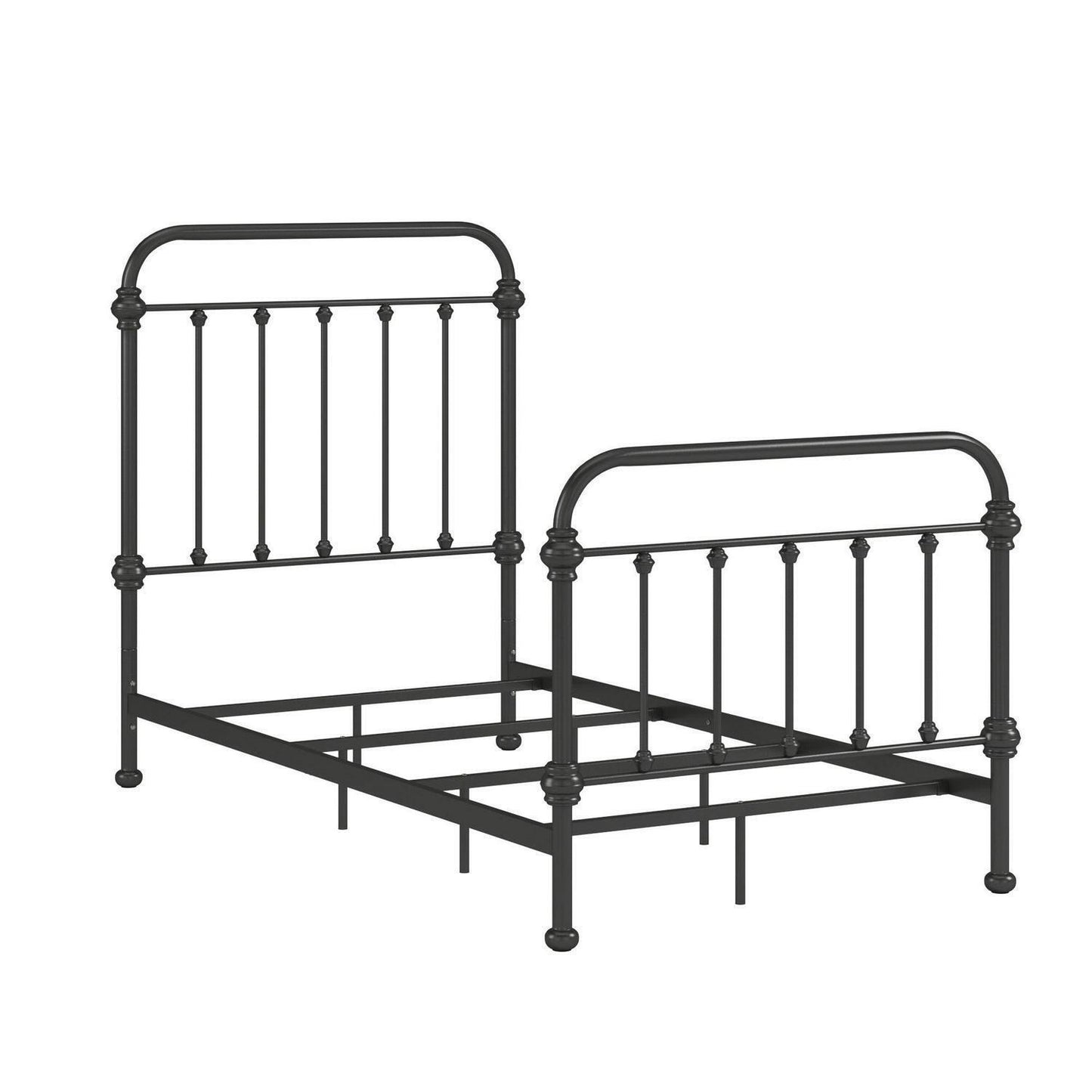 Farmhouse Country Style Antique Dark Bronze Iron Metal Bed - Twin Size