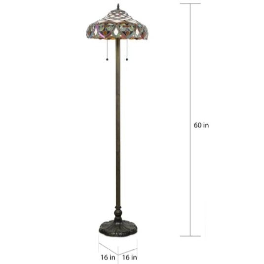 Tiffany Style Baroque Theme Stained Glass Floor Lamp