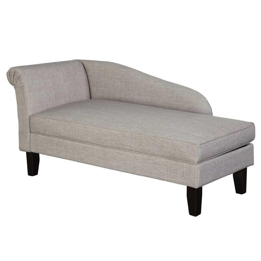 Chaise Lounge with Storage Compartment in Grey Finish