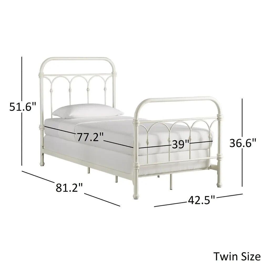 Classic Style Dark Bronze Finish Casted Knot Metal Bed in TWIN Size