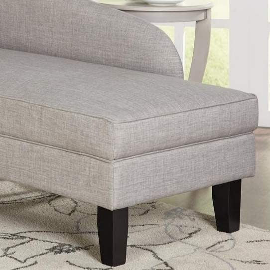 Chaise Lounge with Storage Compartment in Grey Finish