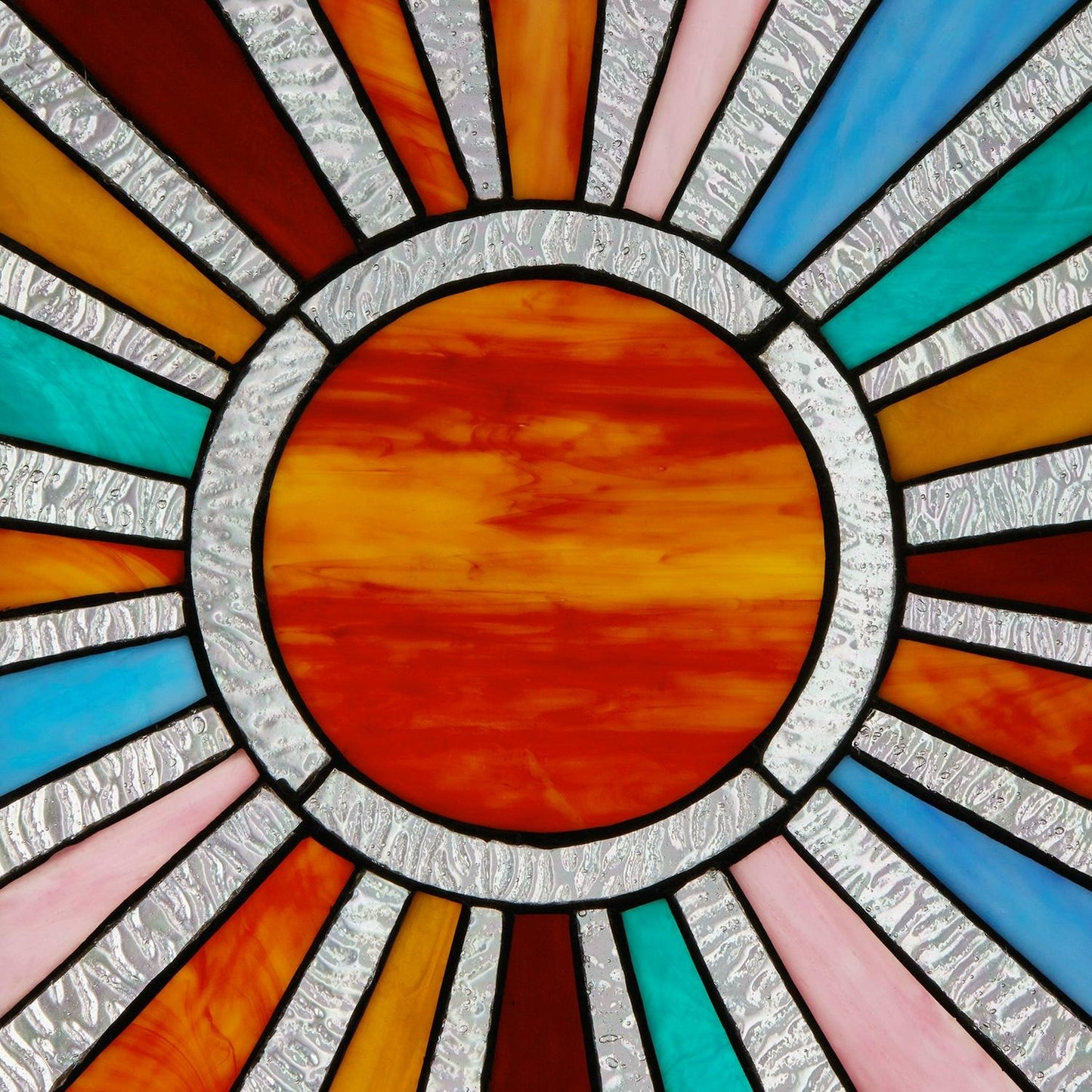 Rays of Sunshine Tiffany Style Stained Glass Window Panel Suncatcher 10x14in