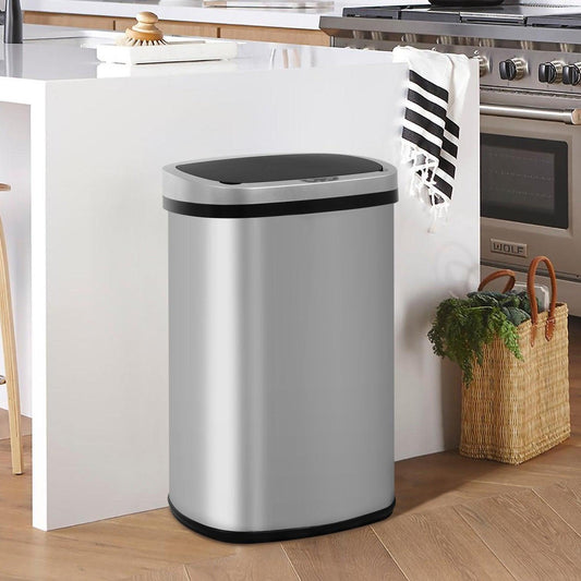 Auto Sensor Touchless Trash Can Kitchen Garbage Bin 50L/13G Stainless Steel