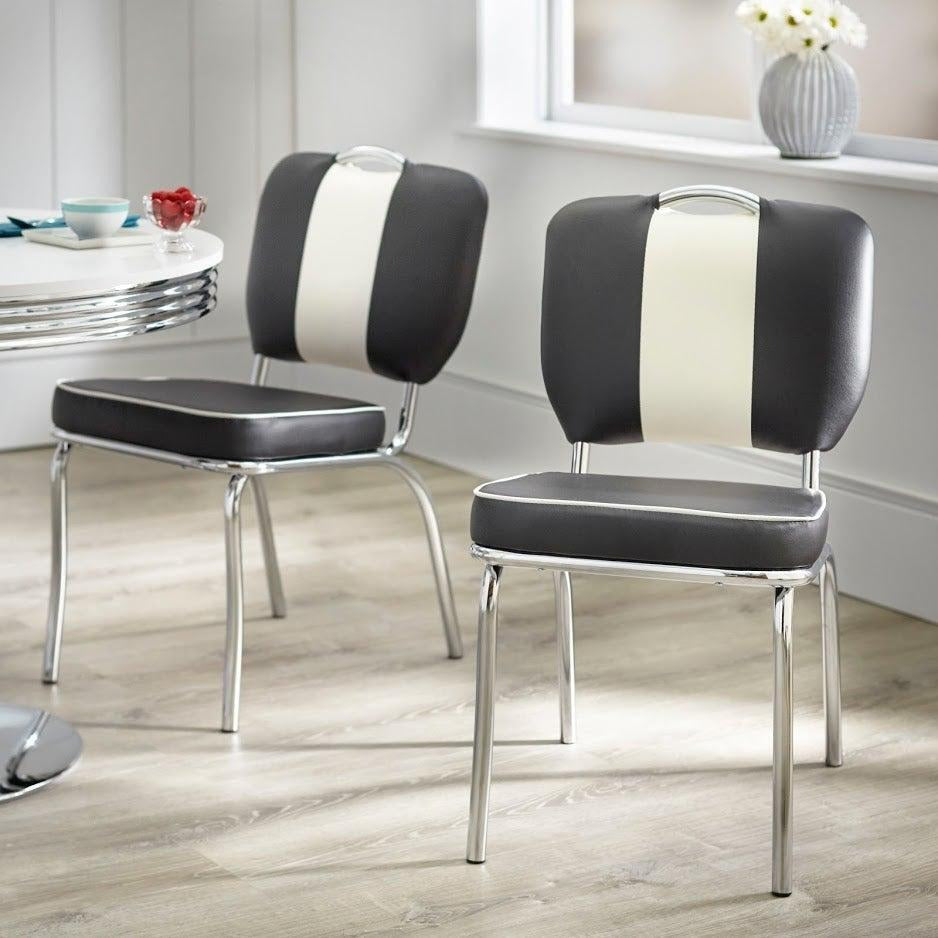 Black Finish Dining Set Vintage Retro American Style 5 Piece