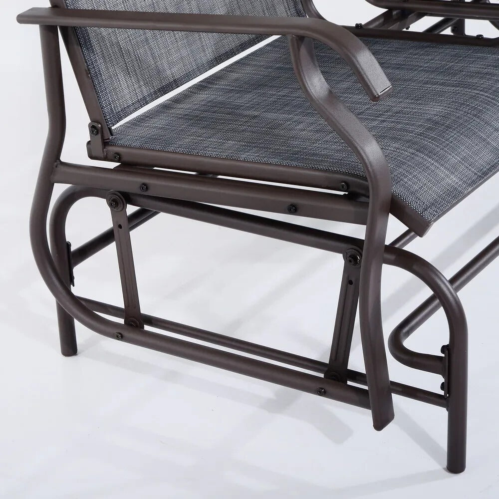 Outdoor Patio Furniture - Swing Glider Chair with Center Table in Grey