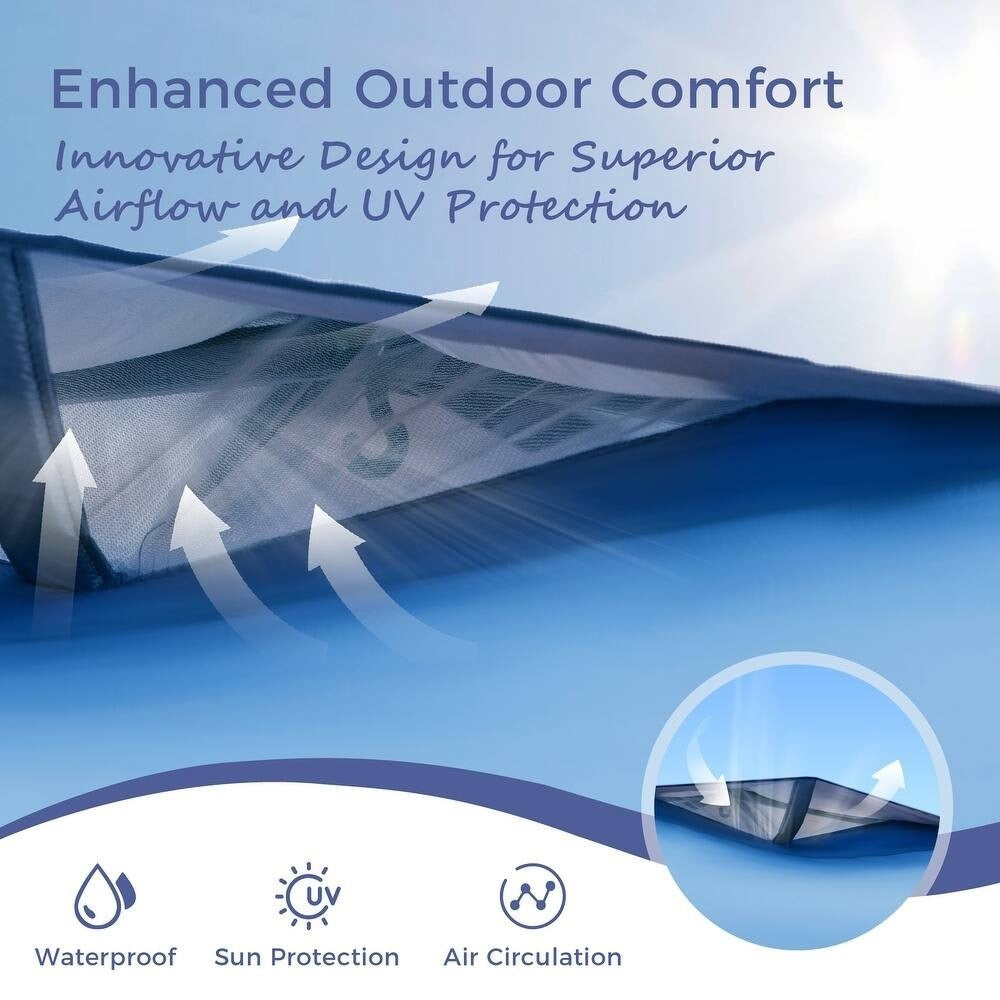 10x10ft Pop-Up Adjustable Canopy Gazebo w/ Netting, Vented Top, Wheeled Bag BLUE