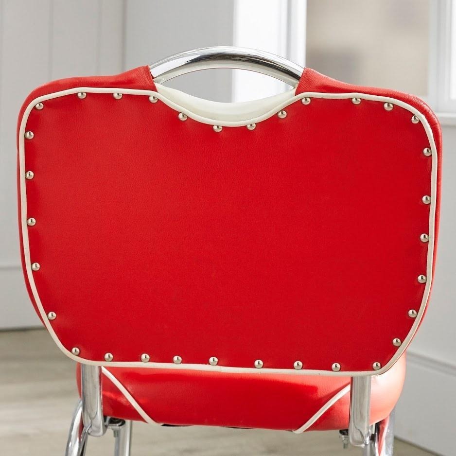 5 Piece Red Finish Vintage Retro American Style Dining Set