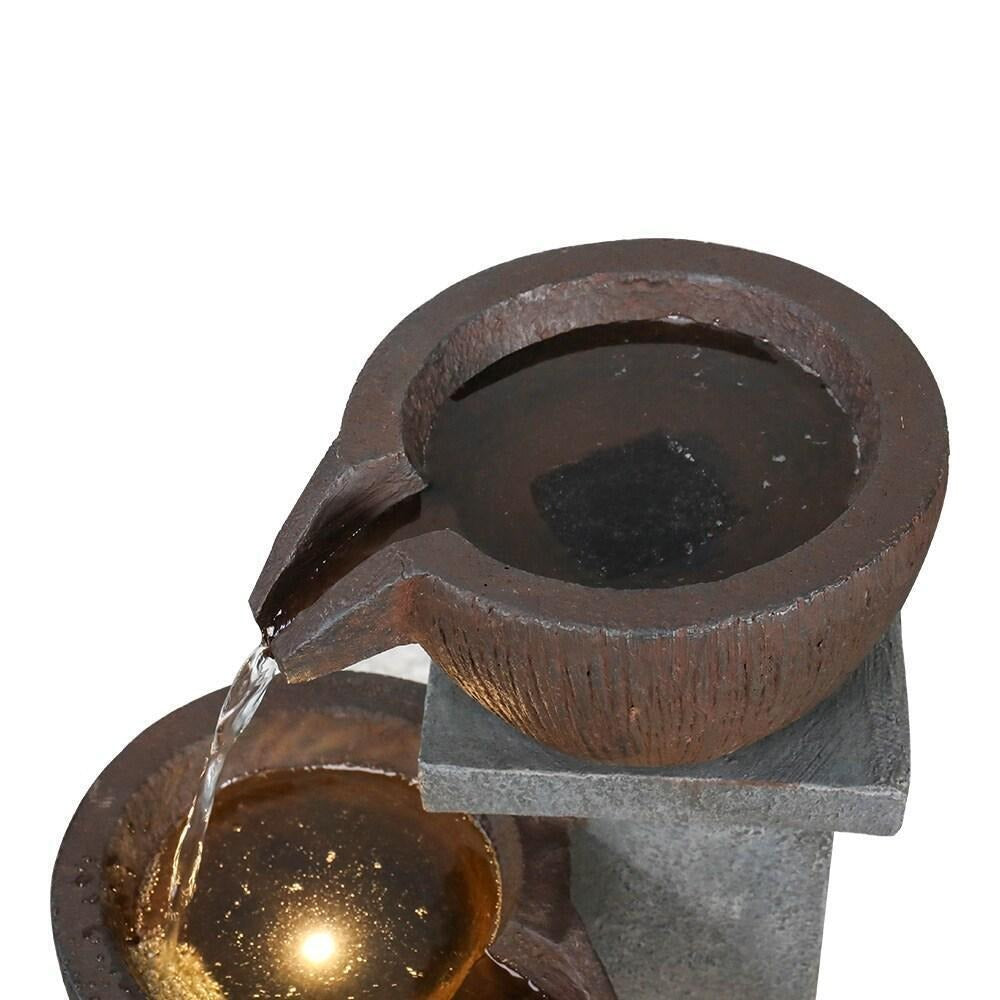4-Tier Bowl Water Fountain- Garden, Patio, Deck, Backyard Decor Med Size 32.8inT