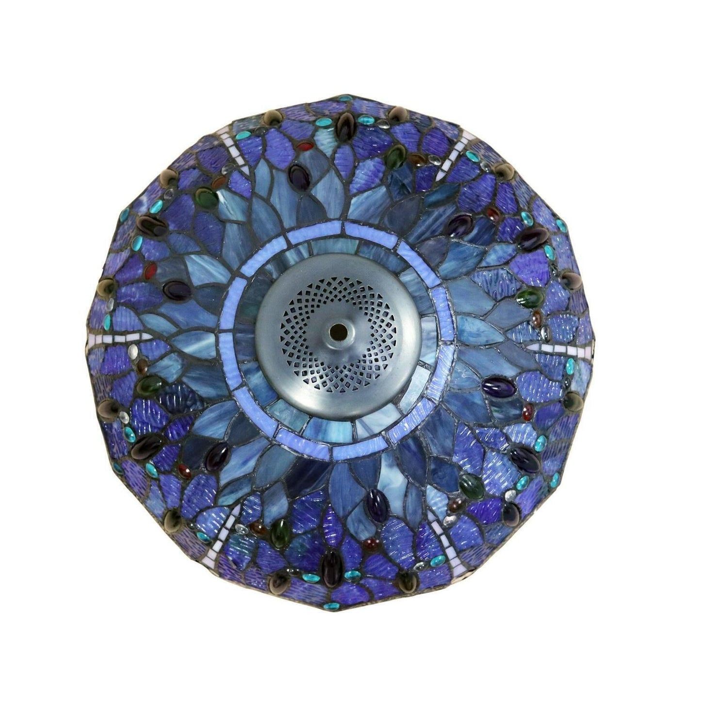 Blue Dragonfly Design Hanging Pendant Ceiling Light Tiffany Style Stained Glass