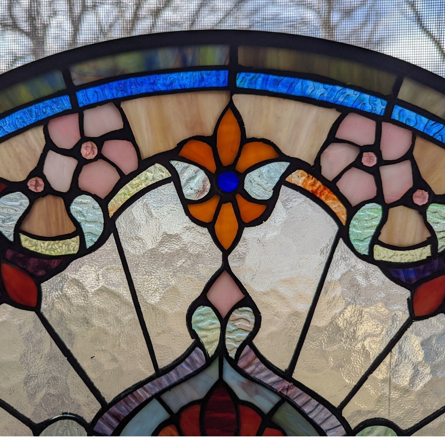 Beautiful Multicolor Stained Glass Suncatcher Window Panel 13x24