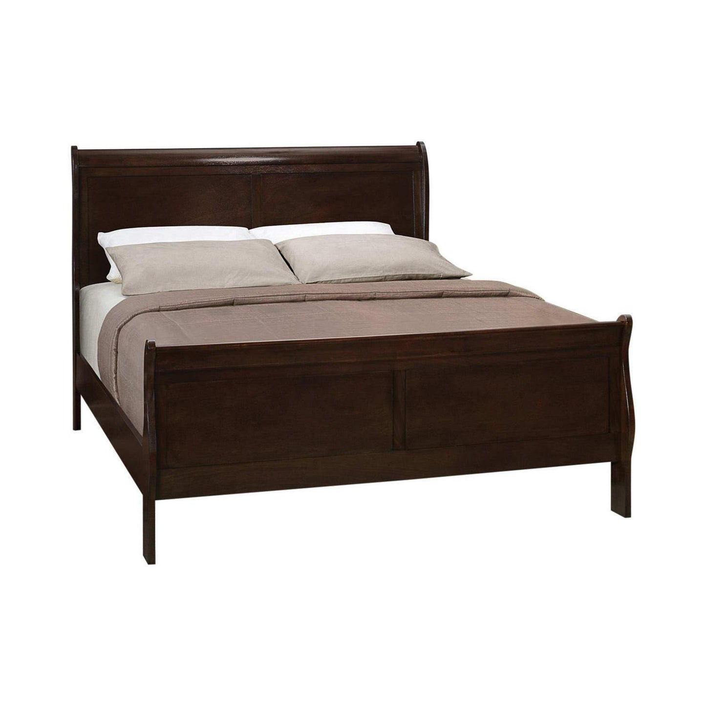 KING Size Traditional Sleigh Bed Hardwood Espresso Finish Bed