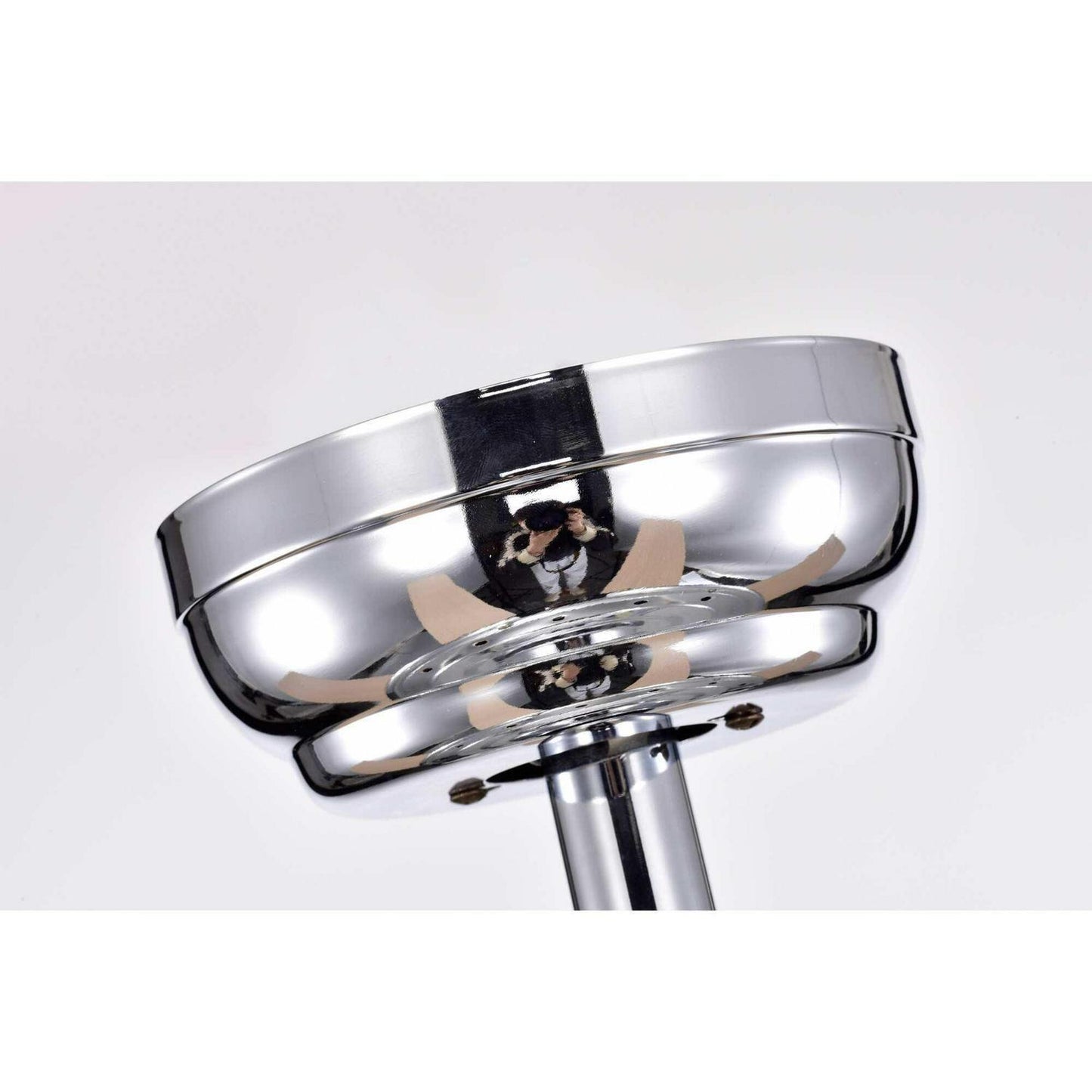 Silver Finish Globe Ceiling Fan and Light with Remote 52in 5-Blade