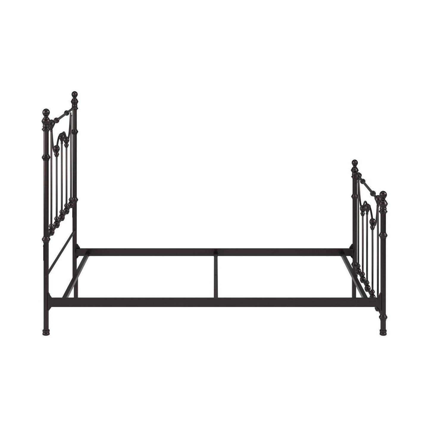 Beautiful Victorian Style Iron Metal Bed in Antique Dark Bronze Finish - QUEEN