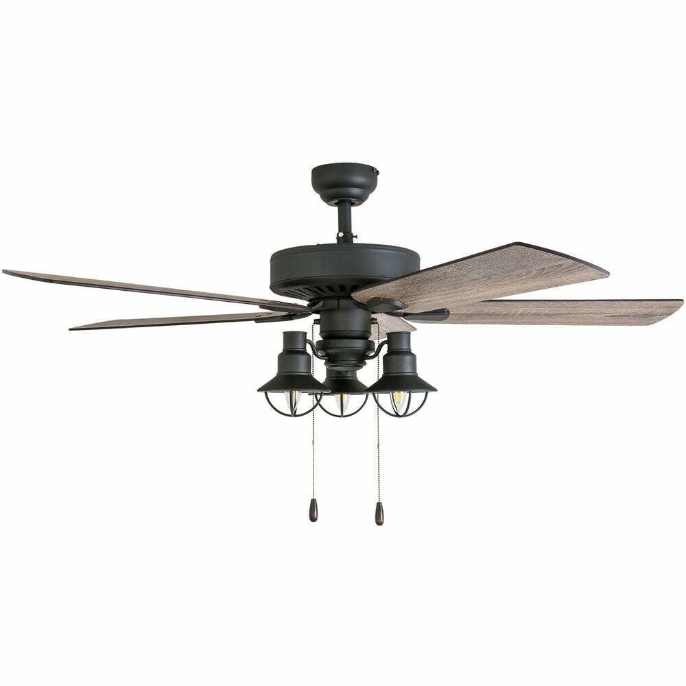 Aged Bronze Finish 52-inch 5-Blade Farmhouse Country Style LED Ceiling Fan