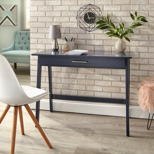 NAVY BLUE Minimalistic Style Desk with Drawer for Office Study Home Computer