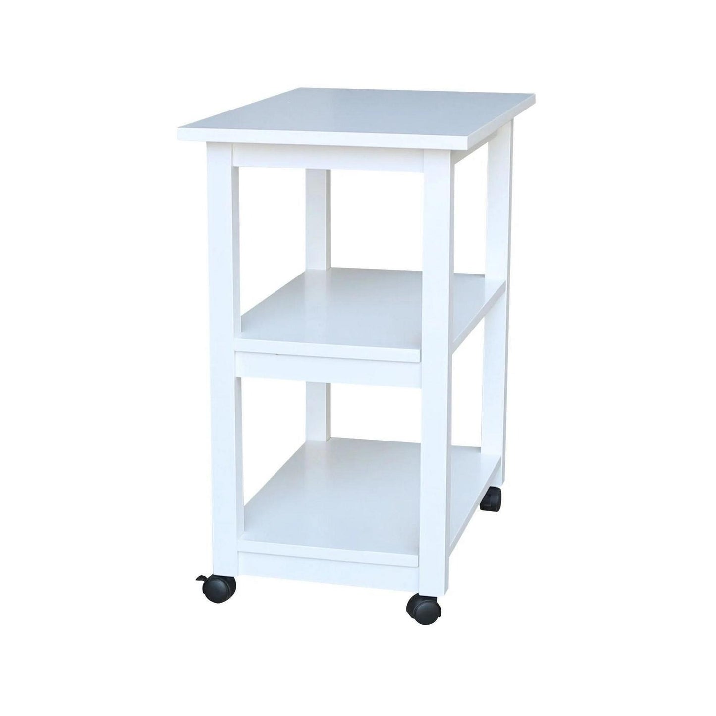 Solid Hardwood Kitchen Service Cart Tea Cart White Finish