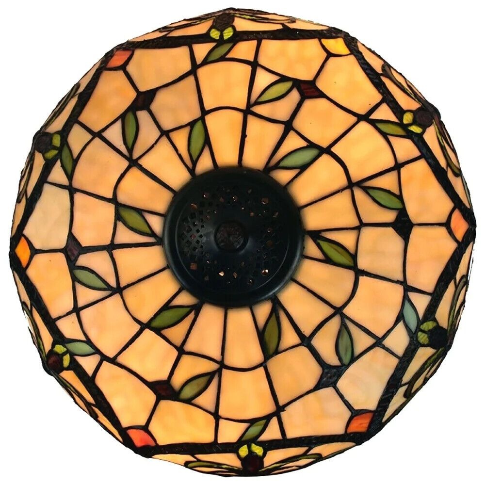 Floral Theme Table Lamp Stained Glass Tiffany Style 23 Tall Reading Accent Lamp