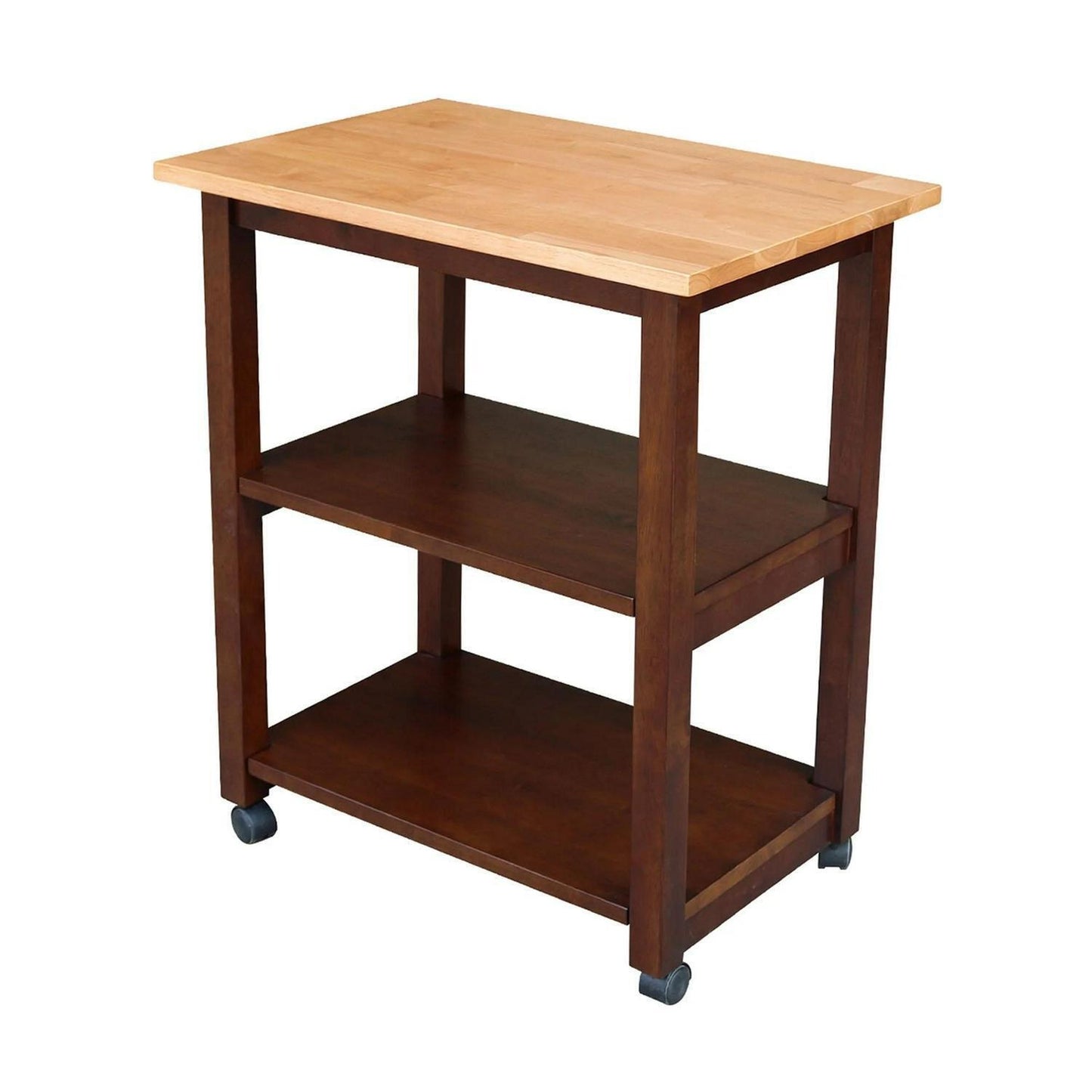 Solid Hardwood Kitchen Service Cart Tea Cart Espresso Finish