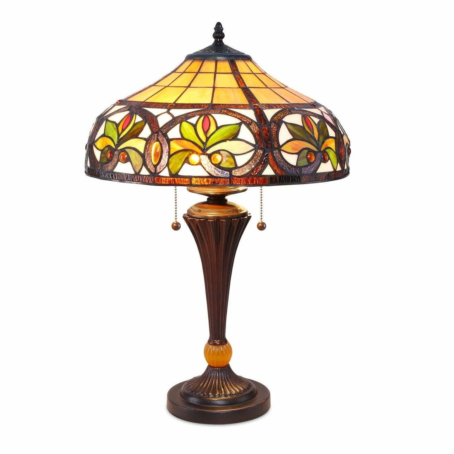 Tiffany Style Stained Glass Sunrise Table Lamp Accent Reading Lamp - 2 Light