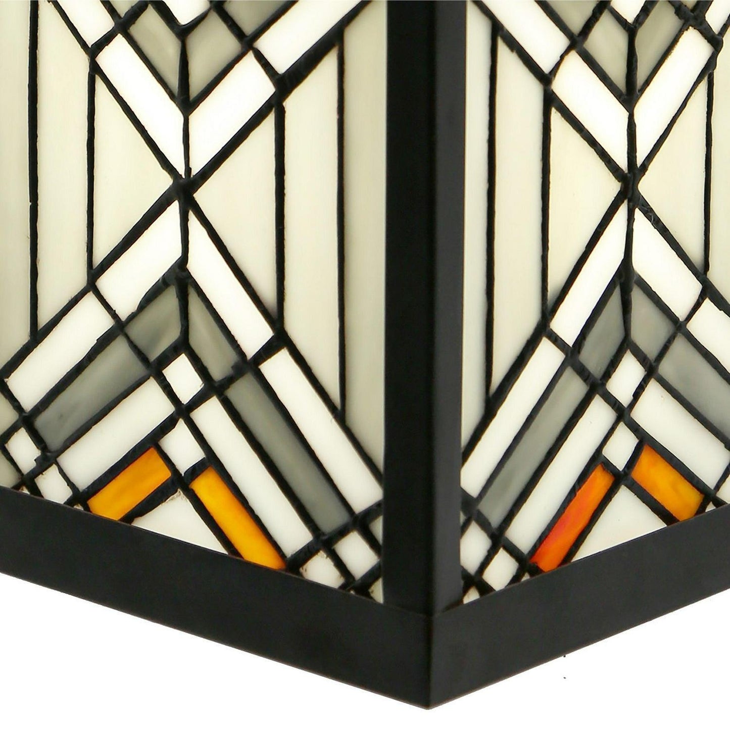 Porch Light Sconce Tiffany Style Stained Glass Bronze Fin in Grey -9x10x12in