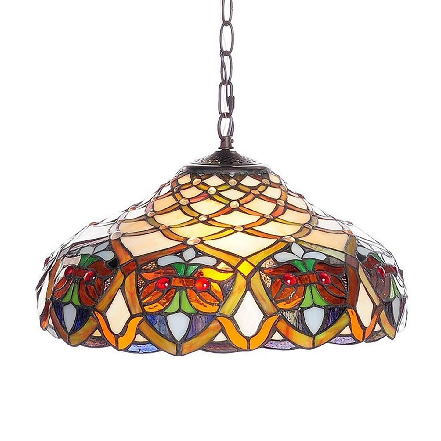 Tiffany Style Baroque Theme Stained Glass Hanging Ceiling Pendant Light