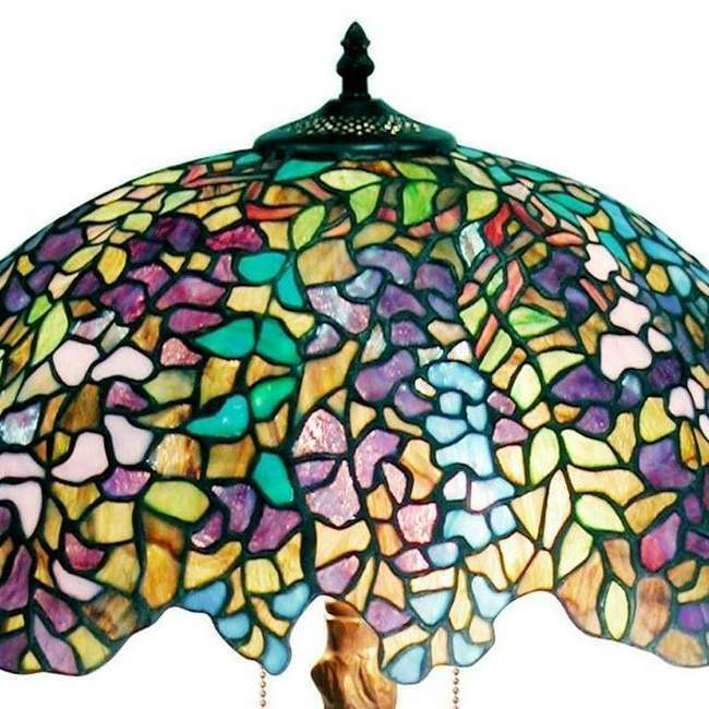 Wisteria Tree Design Tiffany Style Stained Glass Accent Table Lamp