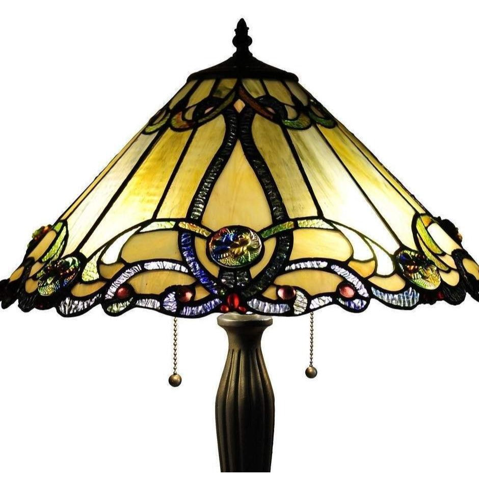 Stained Glass Tiffany Style Victorian Accent Table Lamp 26in