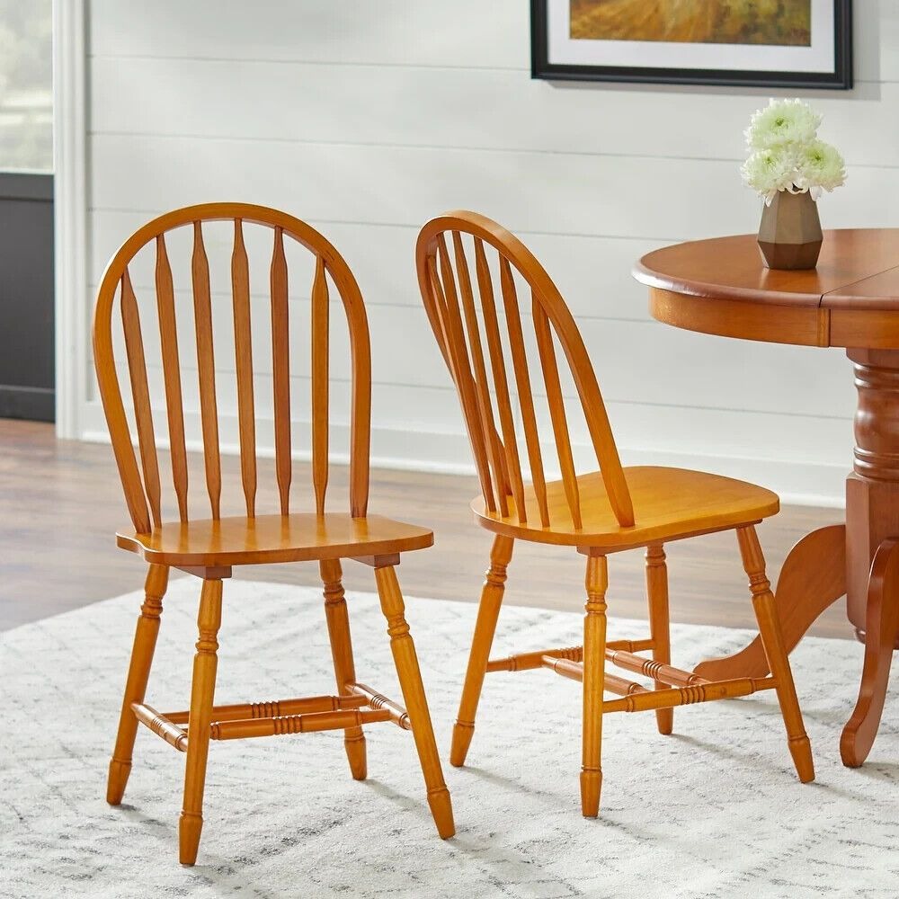 7-Pc Country Style Dining Set: Solid Wood w/ 22in Leaf - Nat Oak Finish