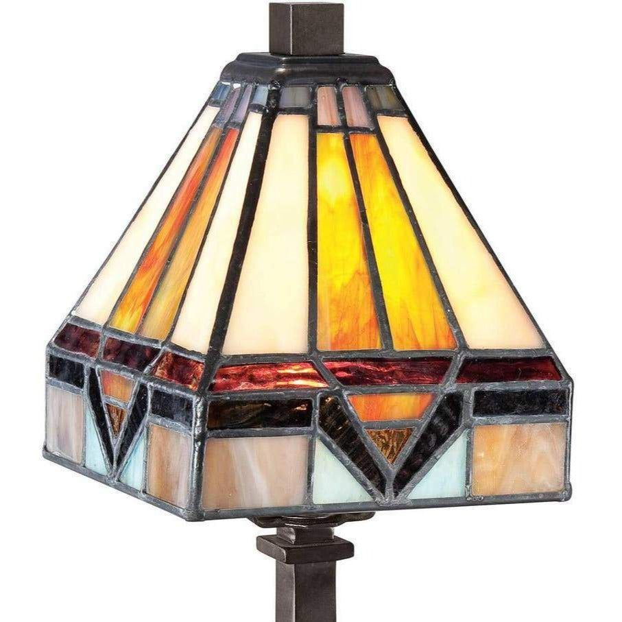 Tiffany Style Mission Stained Glass 12in Bronze Finish Table Desk Reading Lamp