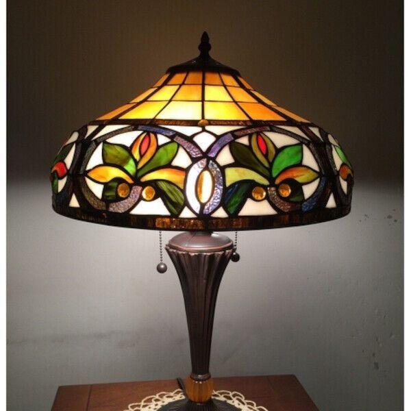 Tiffany Style Stained Glass Sunrise Table Lamp Accent Reading Lamp - 2 Light